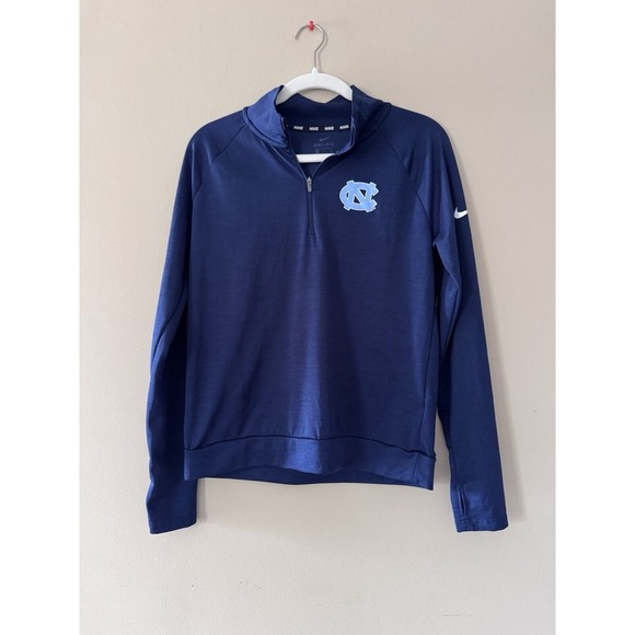 Nike North Carolina Tar Heels 1/4 Quarter Zip Pullover Navy Dri Fit Men's Small - Picture 1 of 14